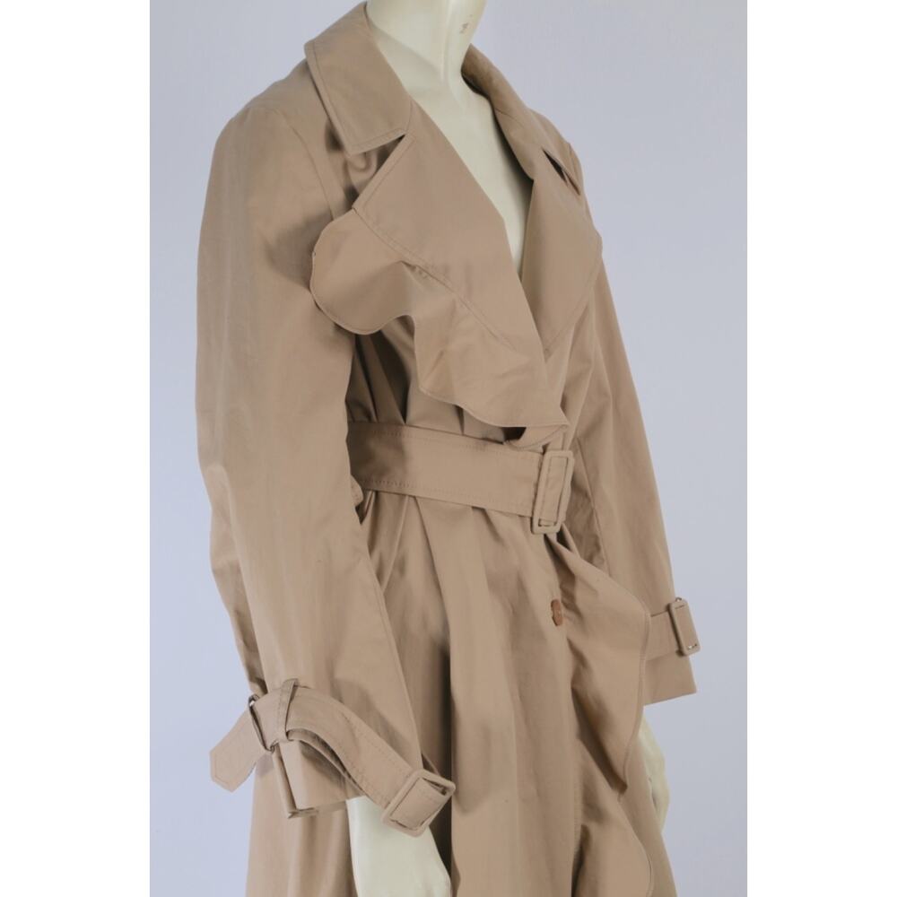 Stella McCartney Beige Cotton Long Belted Trench Winter Coat Womens Size 46 - Picture 14 of 16